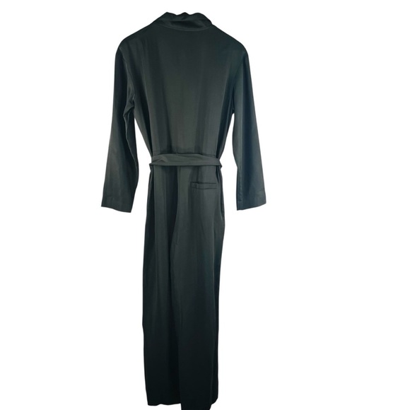 COS Women’s Green Funnel Neck Front Zip Jumpsuit Long Sleeve Lyocell Size 4 - Picture 2 of 7